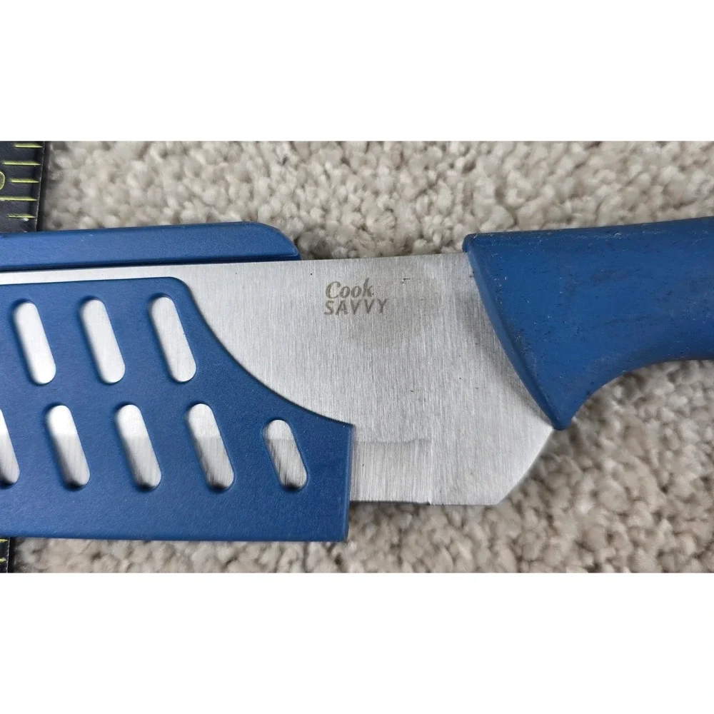 Cook Savvy Chef Knife Blue Stainless Steel With Blade Guard